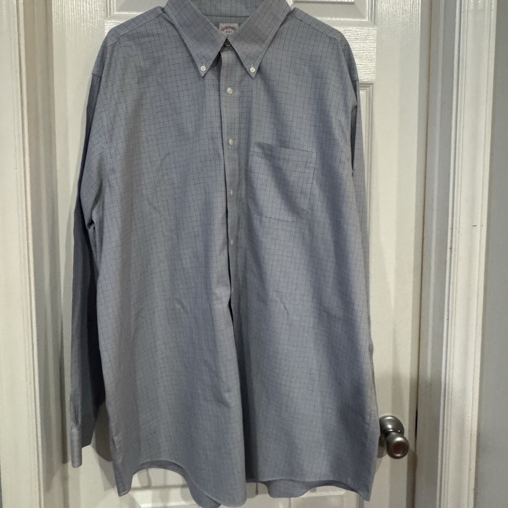 Brooks Brothers Shirt Mens 18 6/7 Regent Long Sleeve Cotton Non Iron Button Down